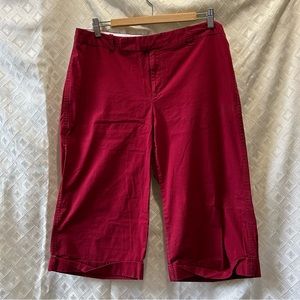 Gap Gaucho Capris length GapStretch size 14 Red
